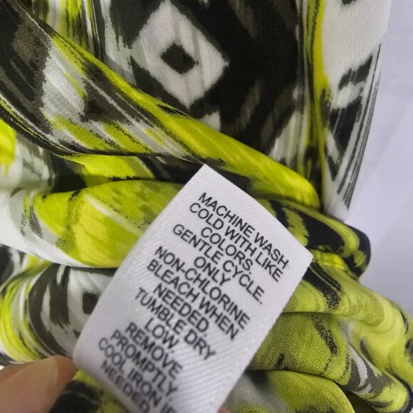 Cato Blouse Green Black Grunge Festival Casual Boho Aztec 26/28W - Picture 7 of 8